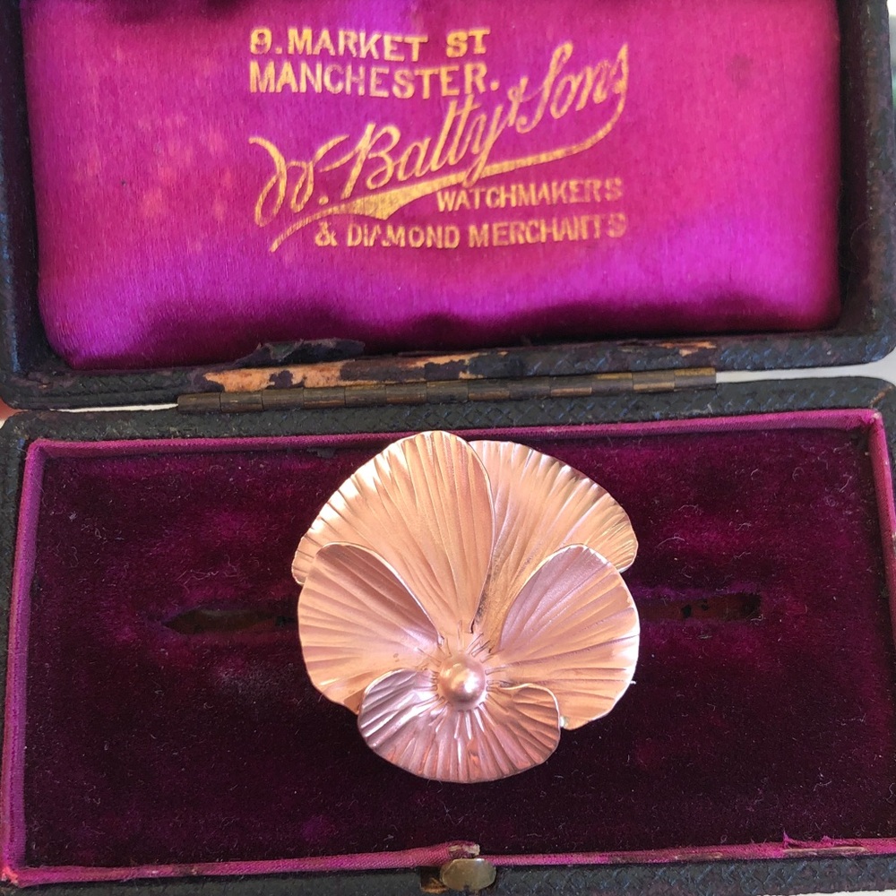Antique pansy brooch